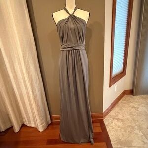 NWT WHITE Vera Wang Charcoal Bridesmaid, Prom, Wedding Guest Maxi Dress, Size 12